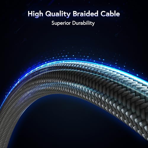 AFFHAUSEN USB-C to USB-C Cable 3ft (0.9m) 2-Pack, 100W, Braided White - size: 3FT