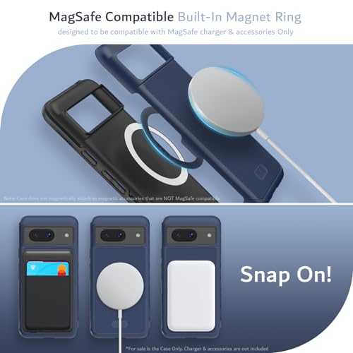 TUDIA MergeGrip [Magsafe Compatible] Designed for Google Pixel 8 Case (2023) - Dual Layer [Military Grade] Shockproof Slim Rugged Tough Heavy Duty Phone Cases - Indigo Blue - color: Indigo Blue, size: Magnetic Pixel 8