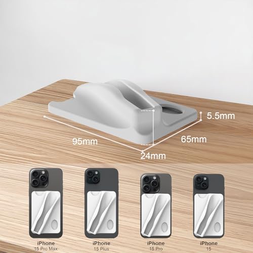 DOB SECHS Large Silicone Lip Holder with Card Holder Compatible with Summer Fridays, Tower 28, Laneige Lipstick Lip Glaze Phone Case Back Stick On Holder for iPhone and Android Smartphones,Grey - color: Grey, size: Large