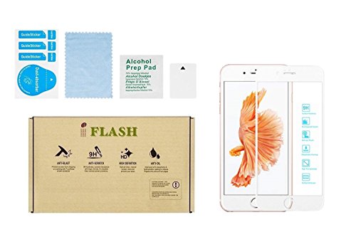 IFLASH iPhone 8, 7 Full Cover Screen Protector, Full Coverage Tempered Glass Screen Film for Apple iPhone 8, 7 4.7 / edge-to-edge Screen Protector/Bubble Free/Scratch Proof -White - color: iPhone 7/8 4.7" (White)