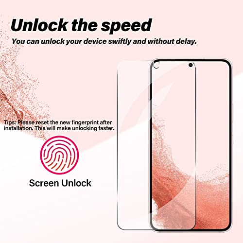 Galaxy S22 Tempered Glass Screen Protector + Camera Lens Protector [ 2 + 2 Pack ][Case Friendly] [Anti-Scratch] [Ultrasonic Fingerprint Unlock] Clear HD Glass Protective Film for Samsung Galaxy S22 - size: Galaxy S22(6.1")