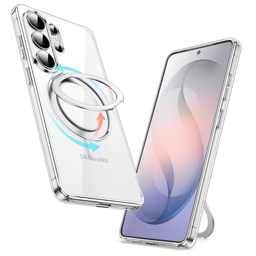 JETech 360° Rotatable Ring Stand Case for Samsung Galaxy S26 Ultra, Clear | Compatible with MagSafe, Clear Back, Stand & Ring Holder, Shockproof Protection - color: Clear, size: Galaxy S26 Ultra