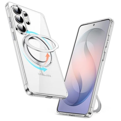 JETech 360° Rotatable Ring Stand Case for Samsung Galaxy S26 Ultra, Clear | Compatible with MagSafe, Clear Back, Stand & Ring Holder, Shockproof Protection - color: Clear, size: Galaxy S26 Ultra