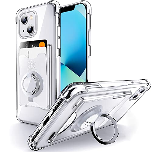 Shields Up for iPhone 13 Case with Card Holder Stand, 6.1", Clear - color: Clear, size: iPhone 13