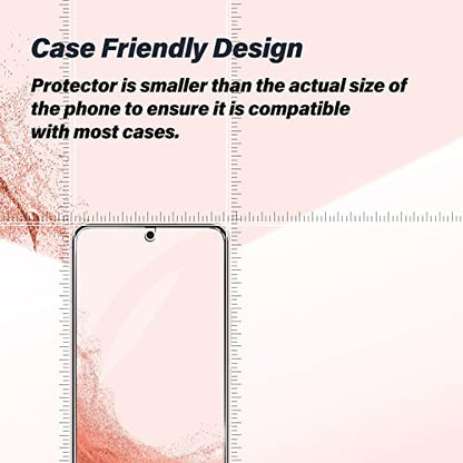 Galaxy S22 Tempered Glass Screen Protector + Camera Lens Protector [ 2 + 2 Pack ][Case Friendly] [Anti-Scratch] [Ultrasonic Fingerprint Unlock] Clear HD Glass Protective Film for Samsung Galaxy S22 - size: Galaxy S22(6.1")