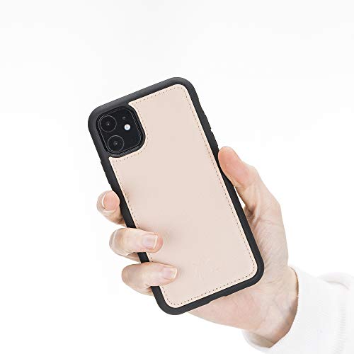 Venito Lucca Leather Case Compatible with iPhone 11 (6,1 inch) – Extra Secure with Padded Back Cover - Nude Pink - color: Nude Pink, size: iPhone 11