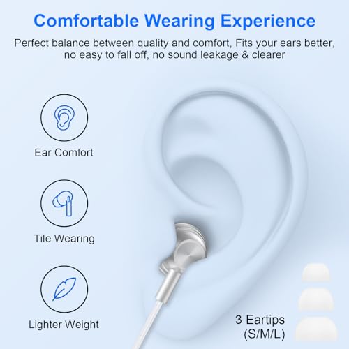 Wired Earbuds USB C in Ear Headphones for iPhone 17 Pro Max 17e 17Pro 17 16 - color: White
