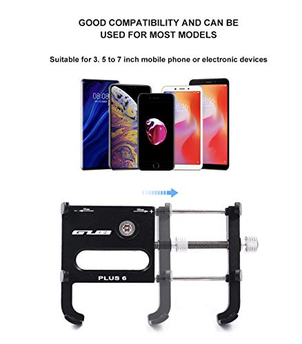 GUB Bike Phone Mount Holder, Aluminum Motorcycle Phone Holder Mount with 360° Rotation for iPhone 16 17 15 14 Pro Max Mini X XR Xs Plus, Samsung S25 S24 S22 4-7 Inch - Upgraded