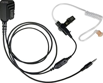PRYME® - PICO-LIGHTNING - Single Wire Lapel Mic w/Lightning Connector, Special PTT Technology for PoC APPs w/Clear Tube Earphone - (PICO-LIGHTNING-AT)