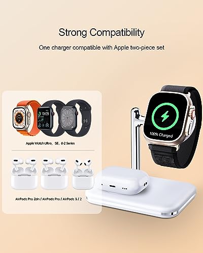 2 in 1 Charger Stand for Apple Watch and AirPods - color: White