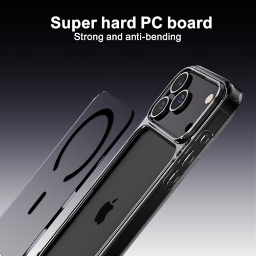 PAUL B for 2025 iPhone 17 Pro Max Case (Compatible with MagSafe) Military Grade Drop Protection(Drop Tested up to 13FT) Anti Yellowing|Magnetic Rugged Shockproof Phone Cover (Clear Black, iPhone 17 PM - color: Clear Black, size: iPhone 17 Pro Max