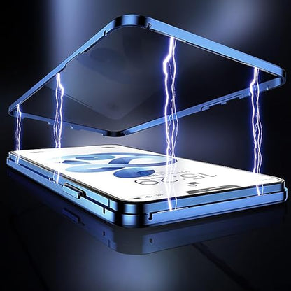Magnetic Titanium for iPhone 15 Plus Privacy Screen Case Full Body Cover - color: Blue Titanium, size: iPhone 15 Plus