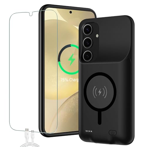 Battery Case for Galaxy S24 Plus,[12000mAh]Large capacity Slim Portable Protective Fast Charging Case Battery Case Compatible with Galaxy S24 Plus(6.7inch) Wireless Charging Case with Carplay-Black - size: Galaxy S24 Plus