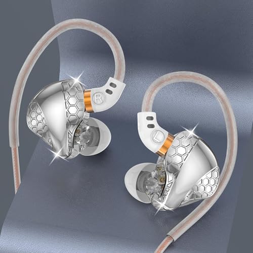 H89 Wired Earbuds with Microphone,in Ear Monitor Headphones - color: White