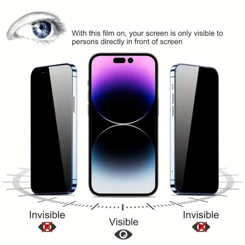 1Pack Privacy Screen Protector for iPhone 14 Plus [6.7 inch] + 1 Pack Camera Lens Protector, Anti Spy Private Tempered Glass Film, Case Friendly, [9H Hardness] - HD
