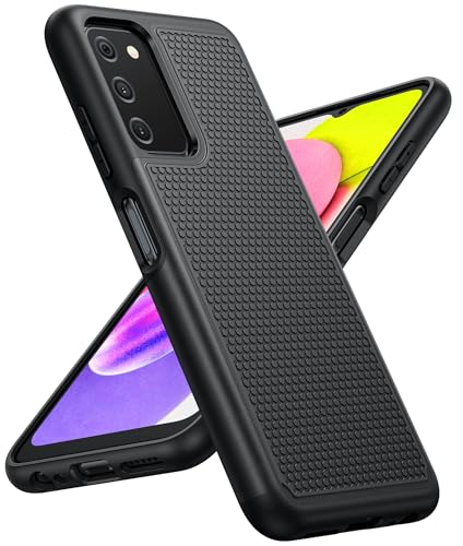 BNIUT for Galaxy A03S Phone Case: Dual Layer Non Slip Samsung Cover | 14FT Military Grade Shockproof Protective Drop Protection, Matte Textured Cell Phone Cases, for Daily Use, Black - color: Black, size: For Samsung A03S