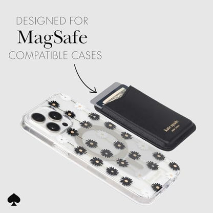 kate spade new york Magnetic Card Holder/Wallet - Black | Stylish Phone Wallet - Compatible w/MagSafe Phones & Cases -Detachable MagSafe Wallet for iPhone 17 Pro Max/16/15/14/Pixel 10 - color: Black