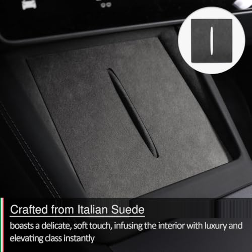 Suede Wireless Charger Pad for Tesla Model 3 24-26 Model Y 25-26 Black - color: Black