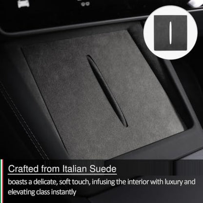 Suede Wireless Charger Pad for Tesla Model 3 24-26 Model Y 25-26 Black - color: Black
