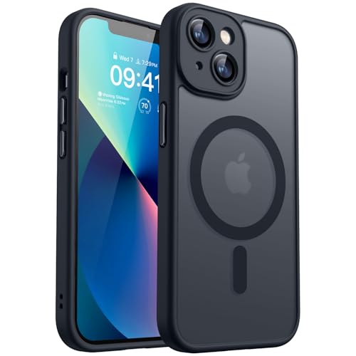 CANSHN Magnetic Shockproof for iPhone 13 Case, Black - color: Black, size: iPhone 13 (6.1 Inch, 2 Lens)