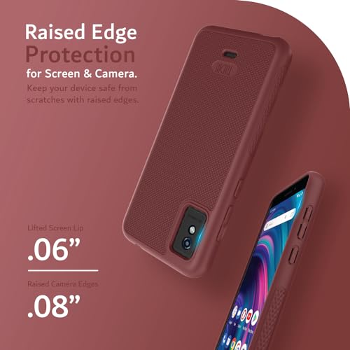 TUDIA LinnGrip Compatible with BLU Studio Mini (2023) Phone Case, [Enhanced Grip] Ultra Slim Fit Shockproof Matte TPU Soft Protective Phone Case Cover (Burgundy) - color: Burgundy