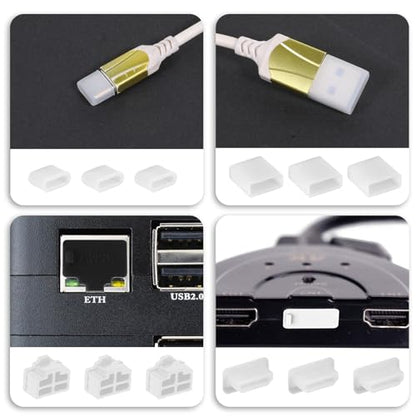50 PCS 7 Types USB Cover Silicone USB Port Cover Dust Plug