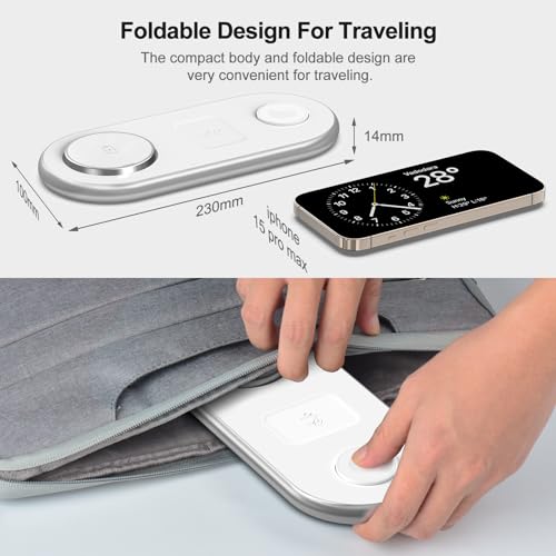 3 in 1 Charging Station for Apple - Faster Mag-Safe Charger Stand for iPhone - Magnetic Wireless Charger Station for iPhone 17/16/15/14/13/12 Series, Apple Watch Series, AirPods Pro (White) - color: White