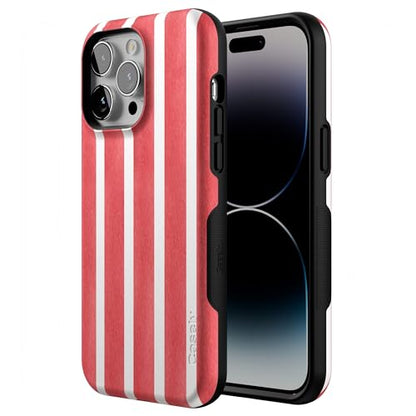 Casely iPhone 14 Pro Max Case | East Coast Summer | Red Stripes | Bold Protective Design | Compatible with MagSafe - color: East Coast Summer | Red Stripes