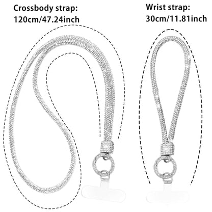 2Pcs Phone Crossbody Lanyard and Wrist Strap, Universal Cell Phone Lanyard Strap with 2Tether Tab - color: H