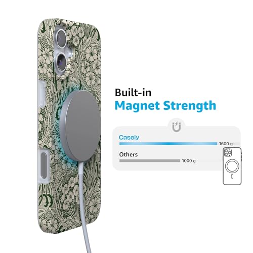 Casely iPhone 16 Case | Mystic Meadow | Green Gardens | Compatible with MagSafe | Classic Ultra Slim Design - color: Mystic Meadow | Green Gardens, size: Iphone 16