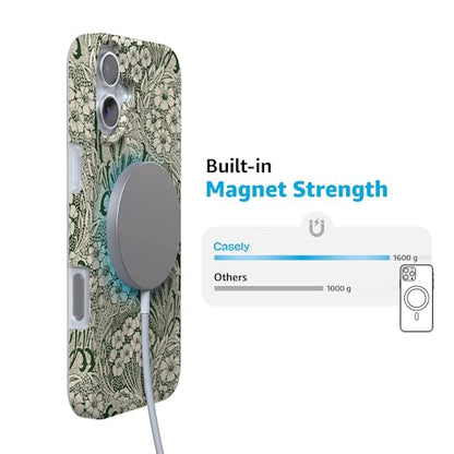 Casely iPhone 16 Case | Mystic Meadow | Green Gardens | Compatible with MagSafe | Classic Ultra Slim Design - color: Mystic Meadow | Green Gardens, size: Iphone 16
