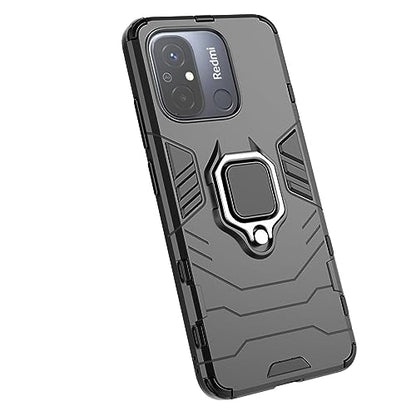 Max Power Digital Magnet Case for Xiaomi Redmi 12c Shockproof Hard Phone Cover with Grip, Metal Ring Kickstand Bumper Shell [Compatible with Magnetic Car Mount] (Navy) - color: Navy, size: Xiaomi Redmi 12c