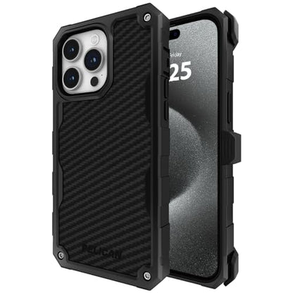 Pelican Shield iPhone 15 Pro Max Case - Rugged MagSafe Phone Case - Black | Magnetic Phone Case w/21ft Military Grade Drop Protection - Phone Cover w/ Belt Clip Holster Kickstand for iPhone 15 Pro Max - color: Shield Black, style: MagSafe