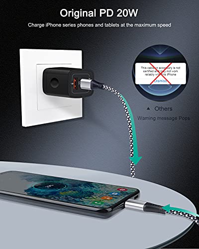 3Pack Dual Port USB-C Wall Plug-in USBC Charger, AILKIN 20W Power Delivery - color: Black
