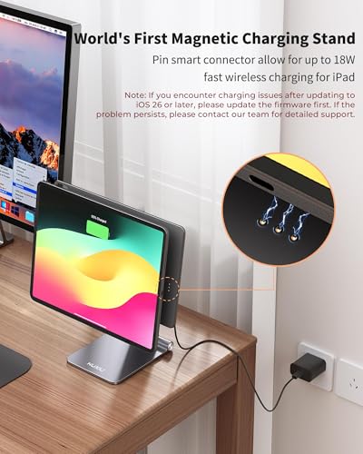 KU XIU Magnetic Wireless Charging Stand for iPad Air 13" & iPad Pro 12.9" - size: iPad Pro 12.9"/ iPad Air 13"-M2/M3/M4