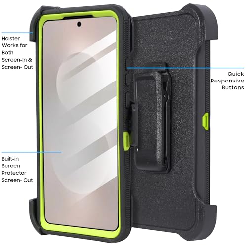 Compatible for Samsung S26 Rugged Case with Belt Clip Holster & Built-in Screen Protector, Heavy-Duty Full-Body Shockproof Cover, Military-Grade Protective Phone Case (Camo Green) - color: Camo Green