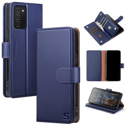Shieldtop Compatible with Samsung Galaxy A03S US Wallet Case with Card Holder,RFID Blocking PU Leather Phone Case Folio Flip Shockproof TPU Protective Cover Credit Card Slots Women Men,Dark Blue - color: Dark Blue