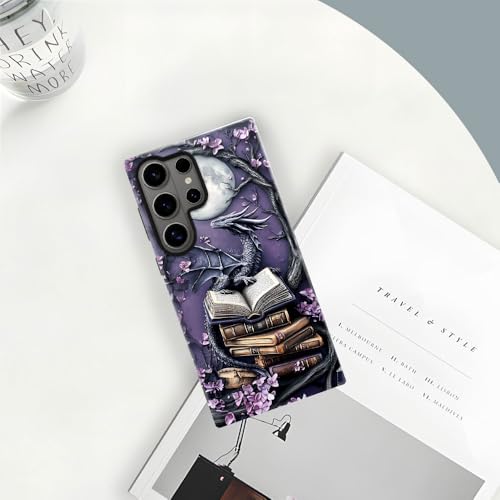 Case for Samsung Galaxy S26 Ultra,Camera Protection Soft Glossy Phone Case - Purple Dragon Moon Book - color: Purple Dragon Moon Book, size: Samsung Galaxy S26 Ultra
