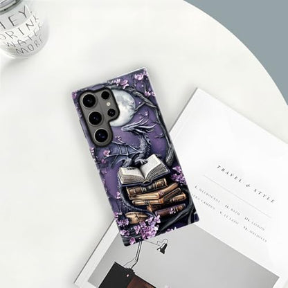 Case for Samsung Galaxy S26 Ultra,Camera Protection Soft Glossy Phone Case - Purple Dragon Moon Book - color: Purple Dragon Moon Book, size: Samsung Galaxy S26 Ultra