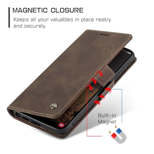 Compatible with Samsung Galaxy S26 Ultra Case with Card Holder, Kickstand Protective Flip Folio Leather Wallet Case for Galaxy S26 Ultra 5G 6.9 inch (Coffee) - color: Coffee, size: S26 Ultra 6.9 Inch