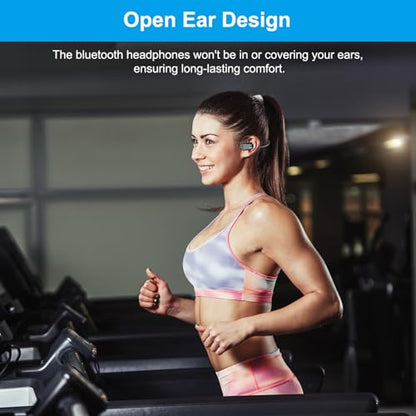 Open Ear Bluetooth Wireless Headphones with Noise Cancelling Mic, Gunmetal - color: Gunmetal