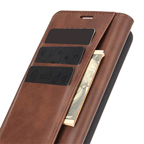 Flip Case for Motorola One 5G UW Ace Wallet Leather Magnetic Protective Cellphone Case for Moto One 5G Ace 2021 / Moto G 5G Folio Book Cover & Stand (Brown) - color: Brown