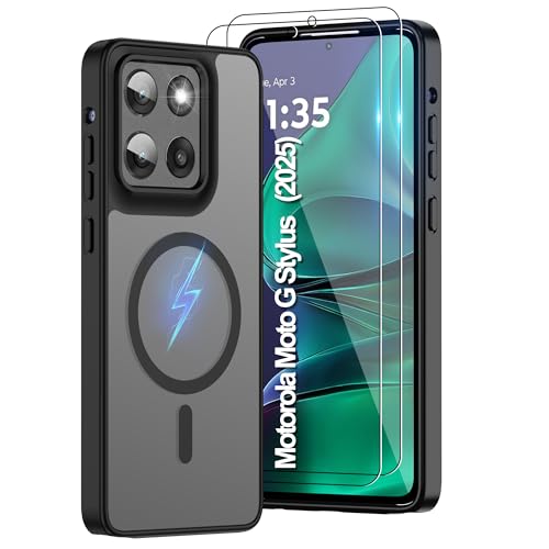 Pilaru Magnetic for Motorola Moto G Stylus 5G 2025/2026 Case:(12FT Military Grade Drop Protection) Translucent Matte Slim-Shockproof Non Slip Anti-Fingerprint Rugged for GStylus 2025/2026 Black - color: Matte black, size: Moto G Stylus 5G 2025 & Moto G St