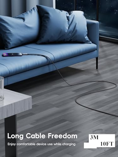 4 in 1 Charging Cable 100W,USB C and Lightning cable 2 in 1 iphone 16 Charger cord 10 FT Fast Charging USB C Cable Multi Charging Cable with E-Mark Chip for iPhone 16/15/14/13、12/11/Pad/Android/Tablet