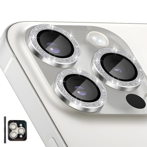 Camera Lens Protector for iPhone 14 Pro/14 Pro Max, Glitter Silver - color: Glitter Silver