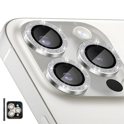 Camera Lens Protector for iPhone 14 Pro/14 Pro Max, Glitter Silver - color: Glitter Silver