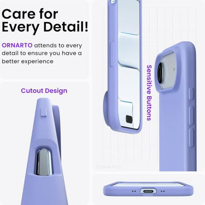 ORNARTO for iPhone Air Case 6.5", Slim Liquid Silicone 3 Layers Soft Gel Rubber Shockproof Protective Cover with Anti-Scratch Microfiber Lining-Ice Blue - color: Ice Blue