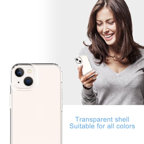 Phone Case for iPhone 14 Clear, [Crystal Clear][Non-Yellowing] Slim Shockproof Reinforced Drop Protective Flexible TPU Back Cover Phone Case for iPhone 14 Protective Case(Transparent) - color: Transparent