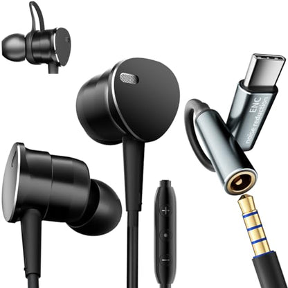 Wired Headphones Deep Bass with Noise-Canceling Mic Earphones In-Ear