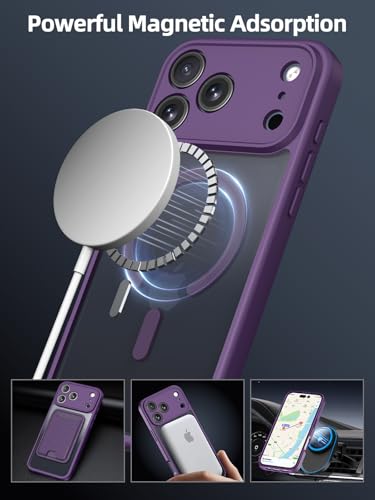 TopMade for iPhone 17 Pro Case with Mag-Safe Wallet, 4 Cards Holder Purple - color: Purple, size: iPhone 17 Pro